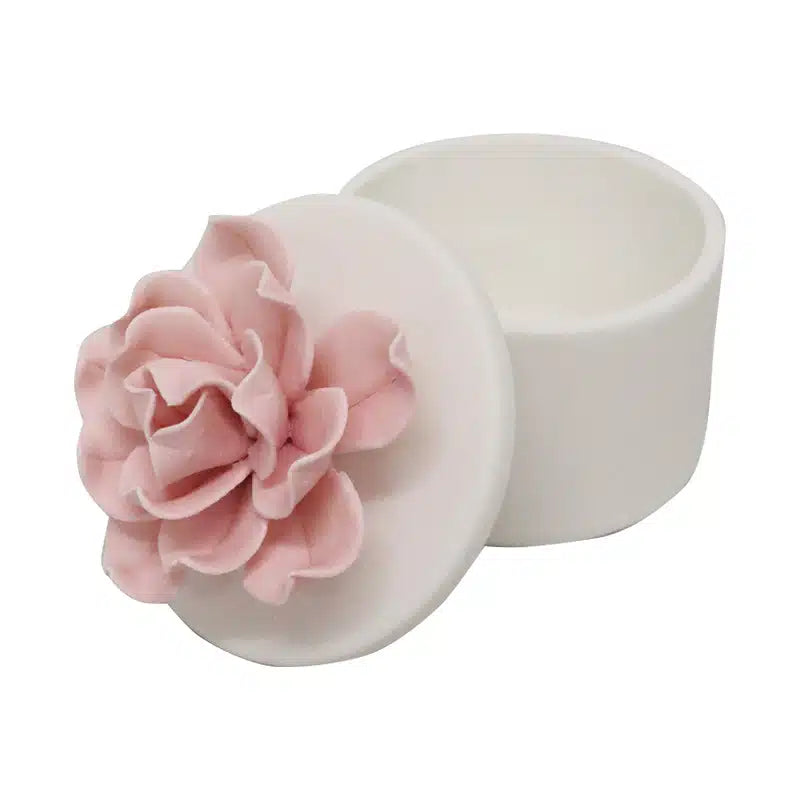 Flower Trinket Box - Large - White + Light Pink | Le Forge