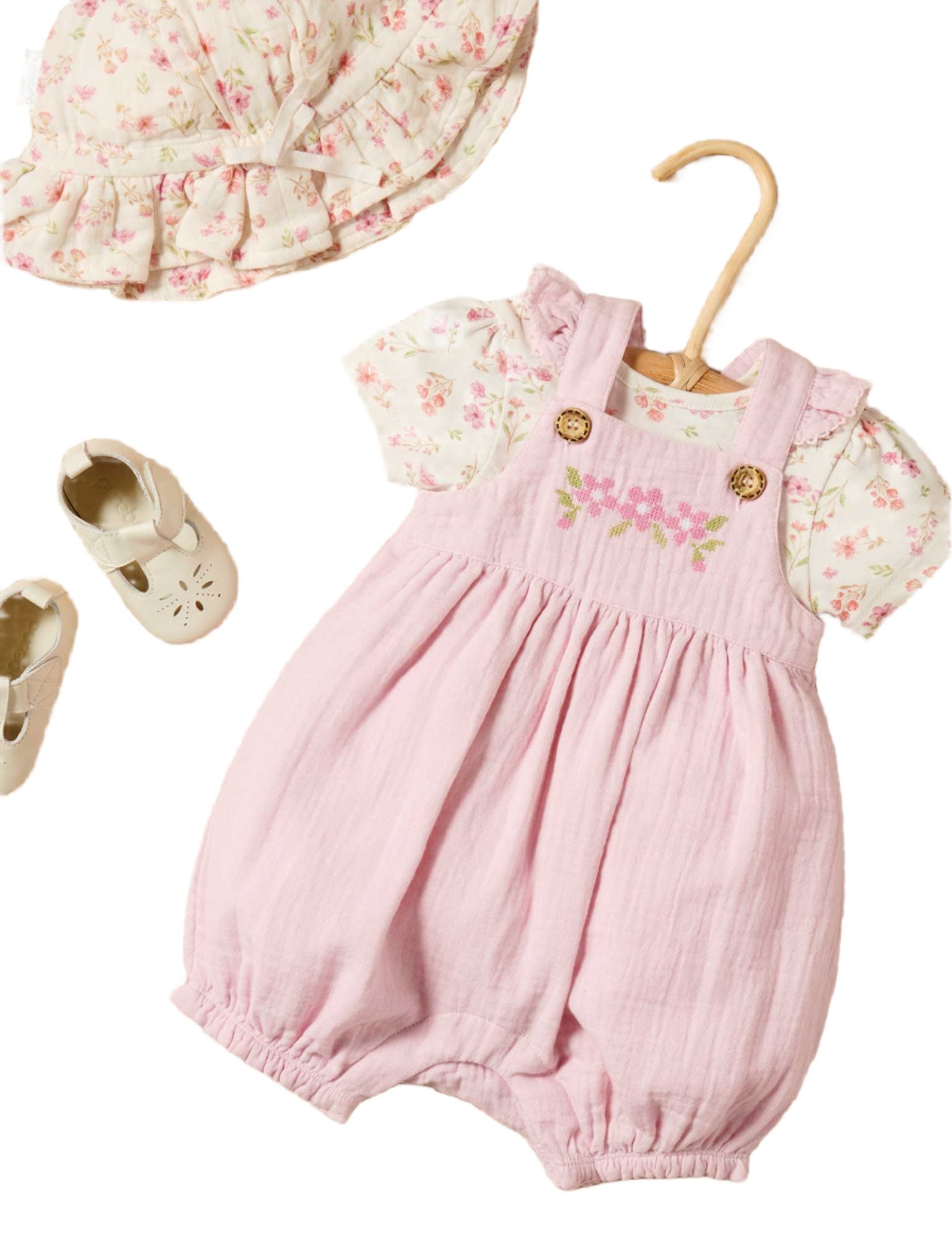 EMBROIDERED OVERALL SET - POPSICLE | Purebaby