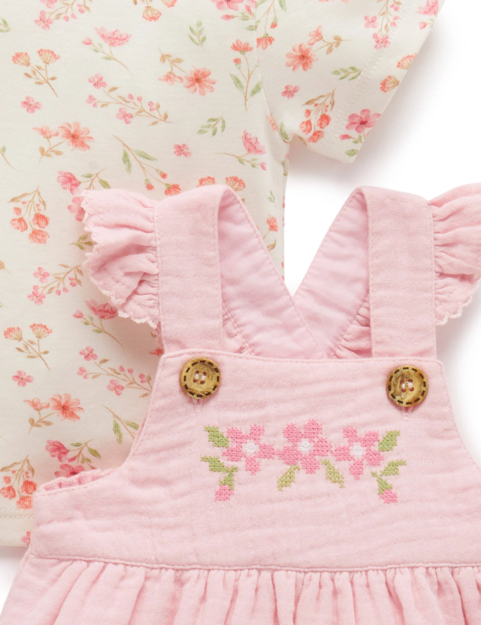 EMBROIDERED OVERALL SET - POPSICLE | Purebaby