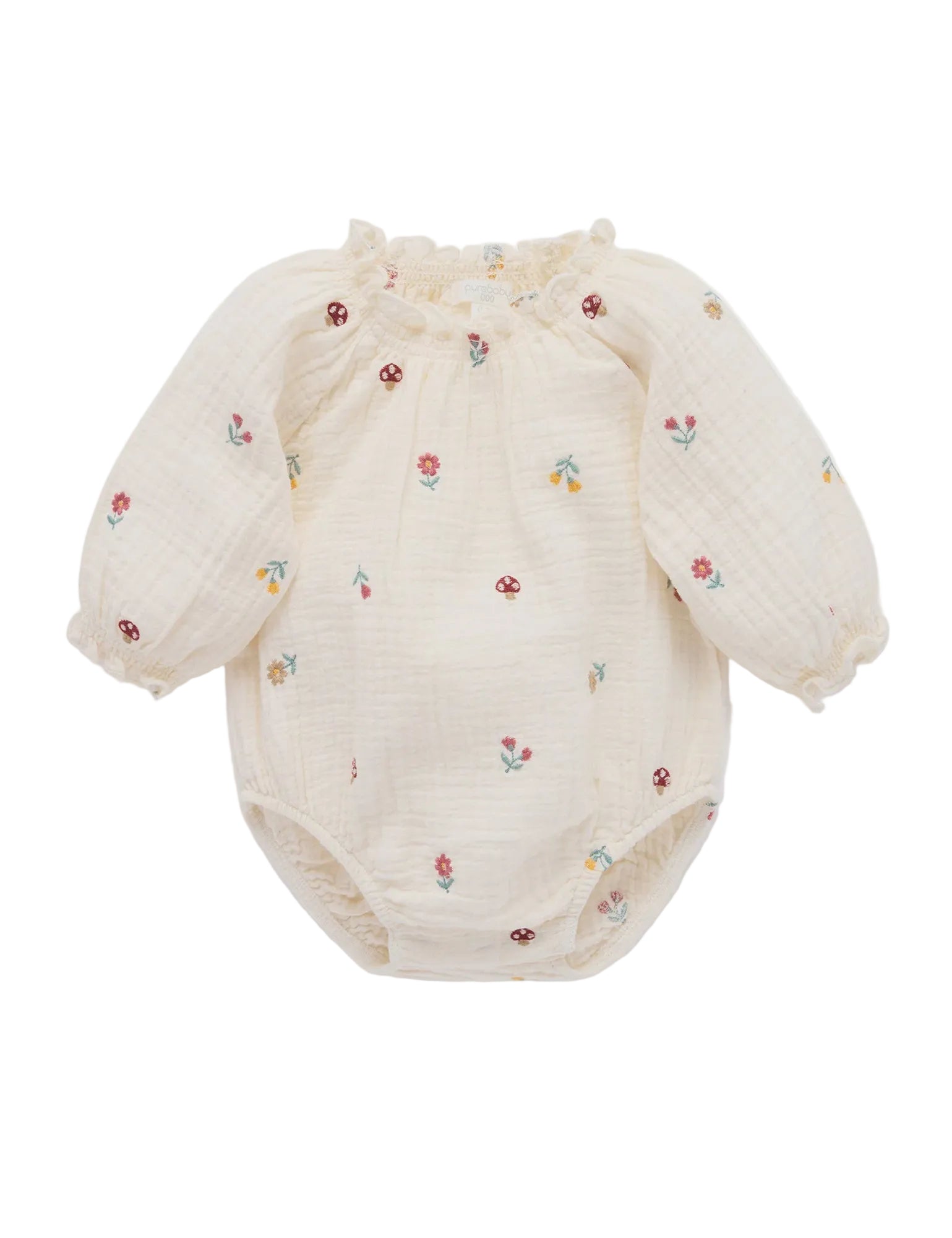 Embroidered Bodysuit - Forest Broderie | Purebaby