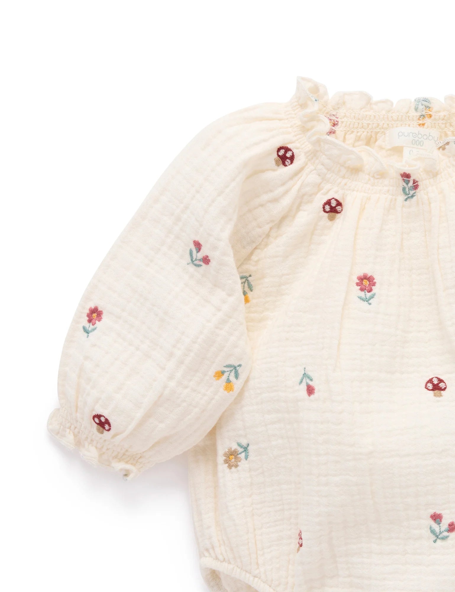 Embroidered Bodysuit - Forest Broderie | Purebaby