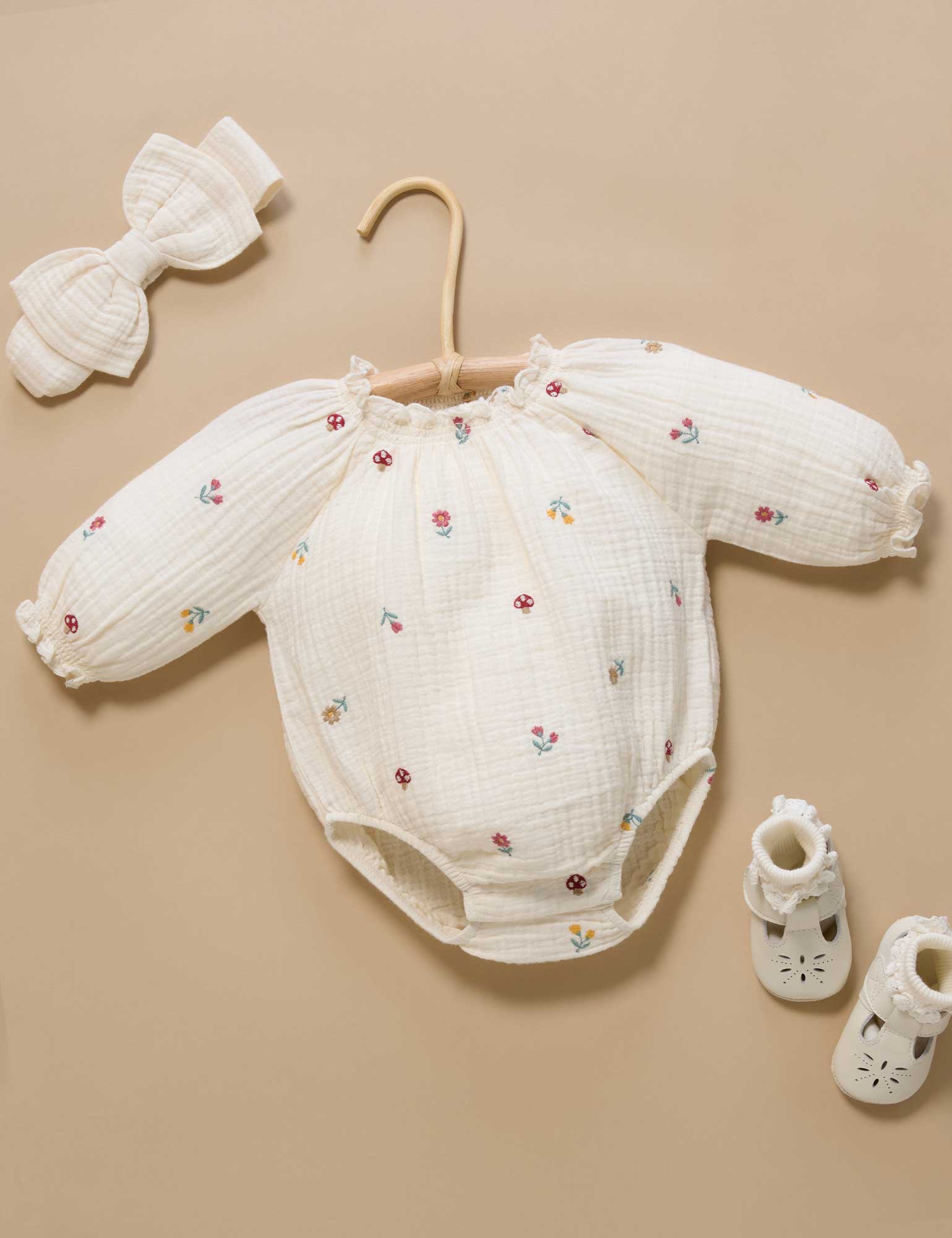 Embroidered Bodysuit - Forest Broderie | Purebaby