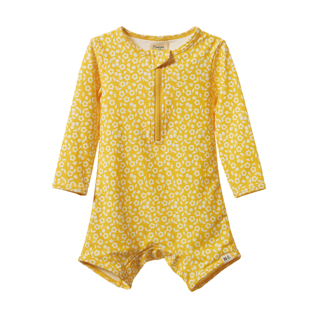 ONE PIECE BATHING TRUNKS - Kitchen Garden Freesia Print | Nature Baby