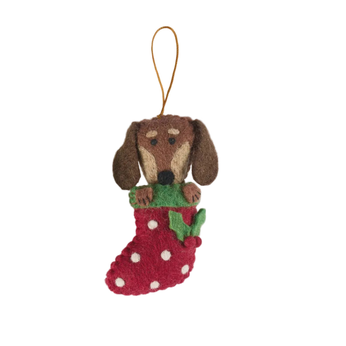 Dachshunds in Stocking - Brown | Pashom