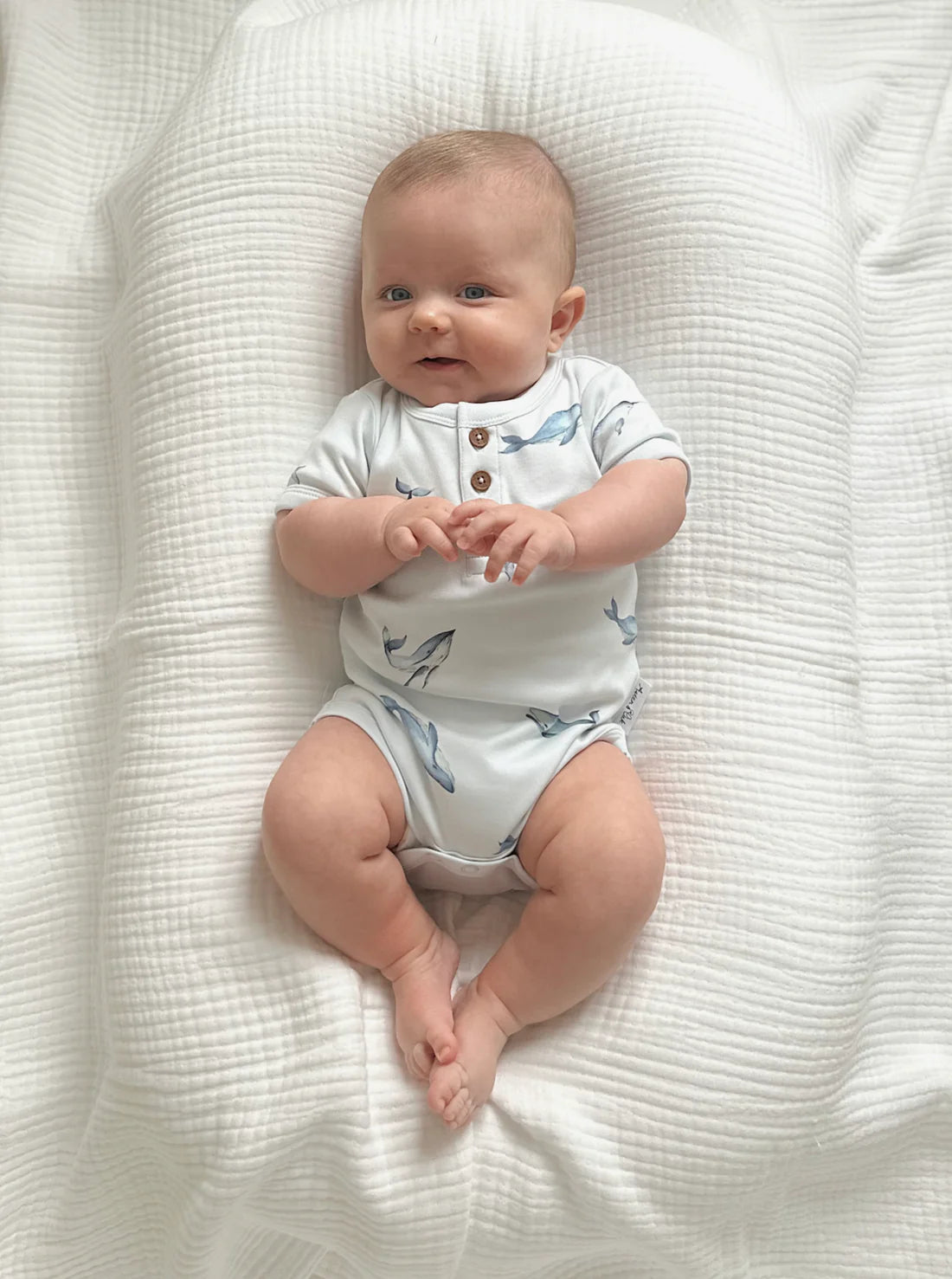 Under The Sea Henley Onesie || Blue | Aster & Oak
