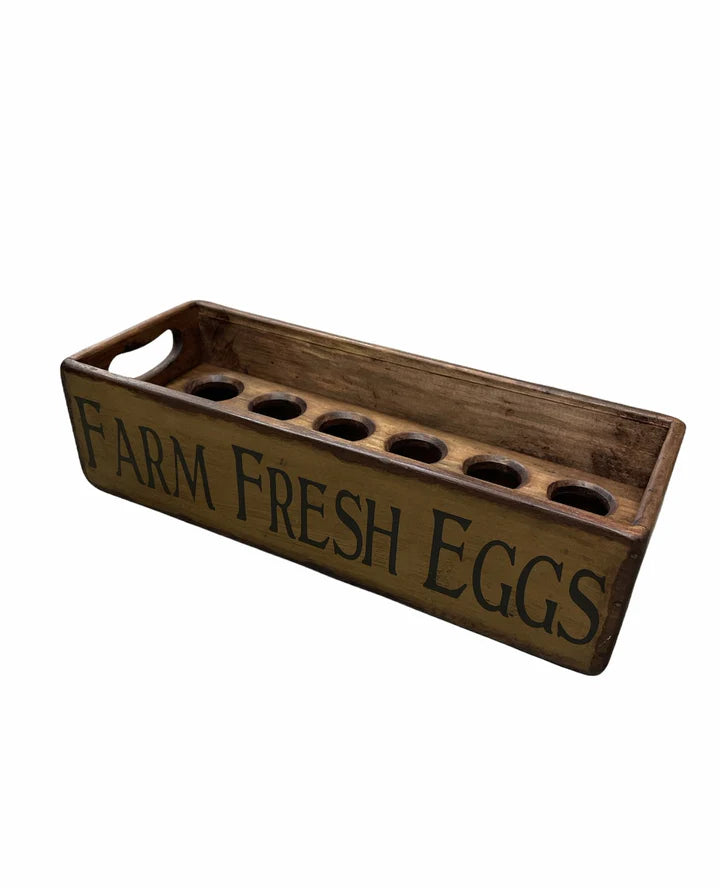 Wooden Vintage Egg Tray | Blue Goose Imports
