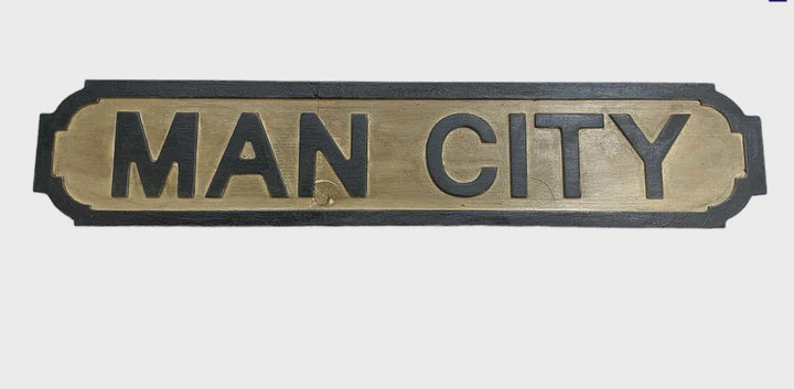Man City Wooden Sign | Blue Goose Imports