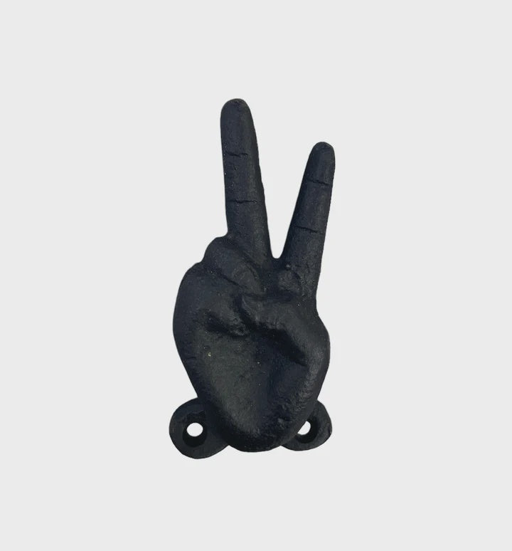 Victory Sign Wall Hook | Blue Goose Imports