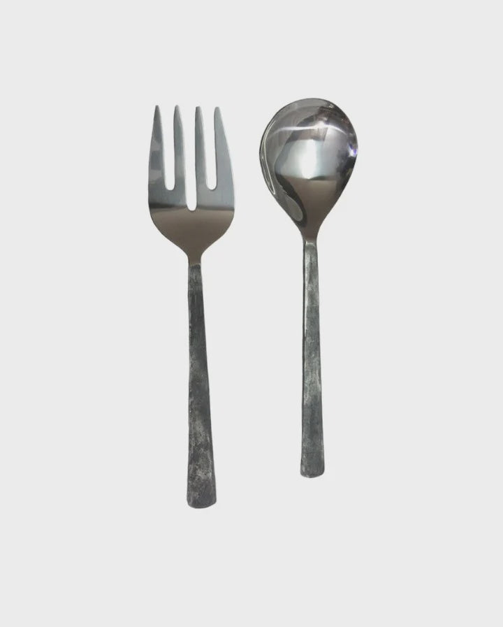 Old Forged Salad Servers - Set of 2 | Blue Goose Imports