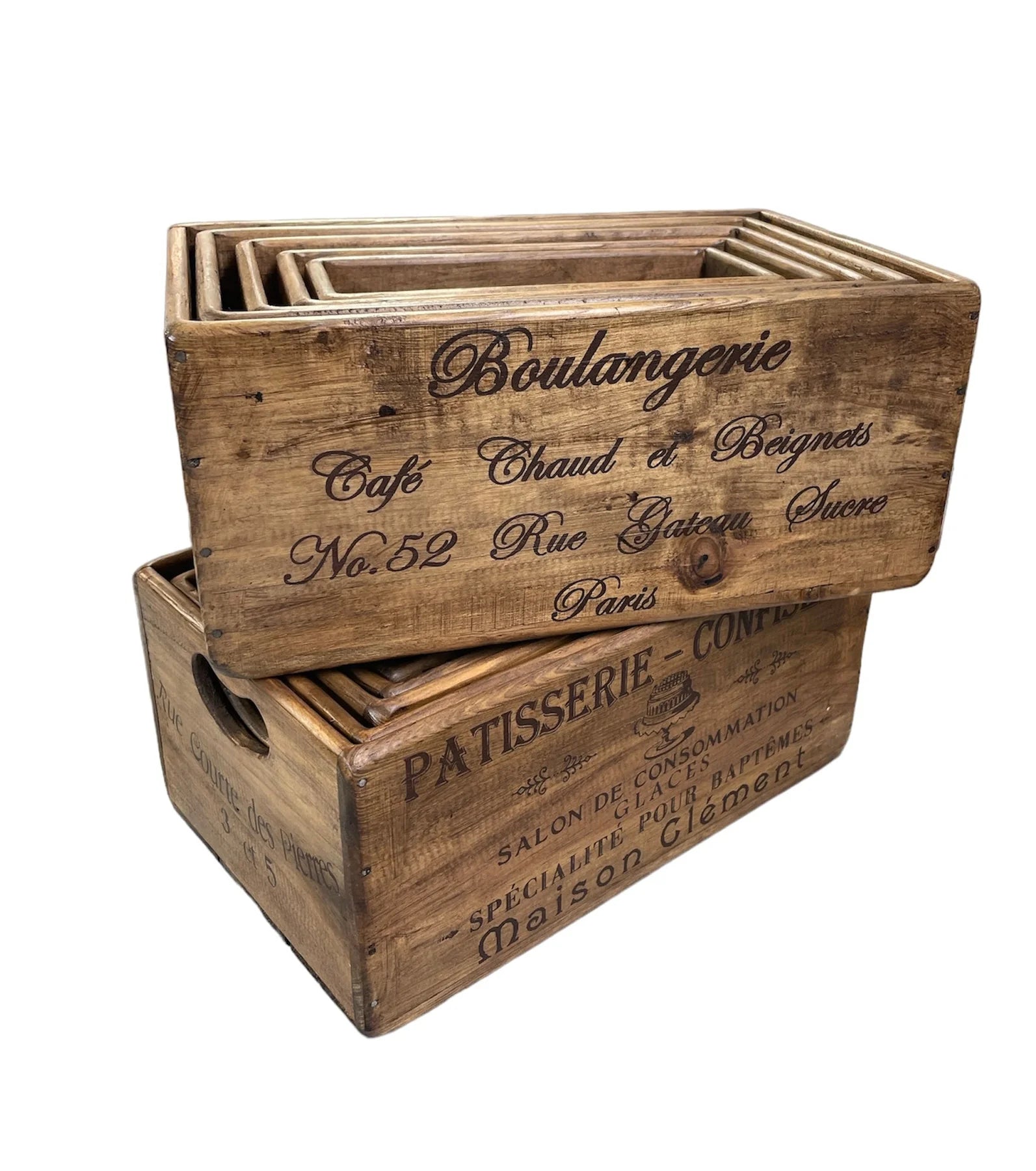 Wooden Boxes with Hole Handle | Blue Goose Imports