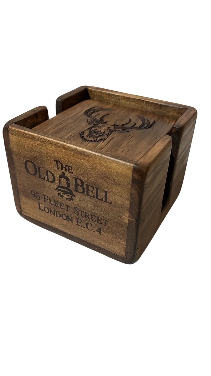 Set 6 Rustic Coasters In Cradle | Blue Goose Imports
