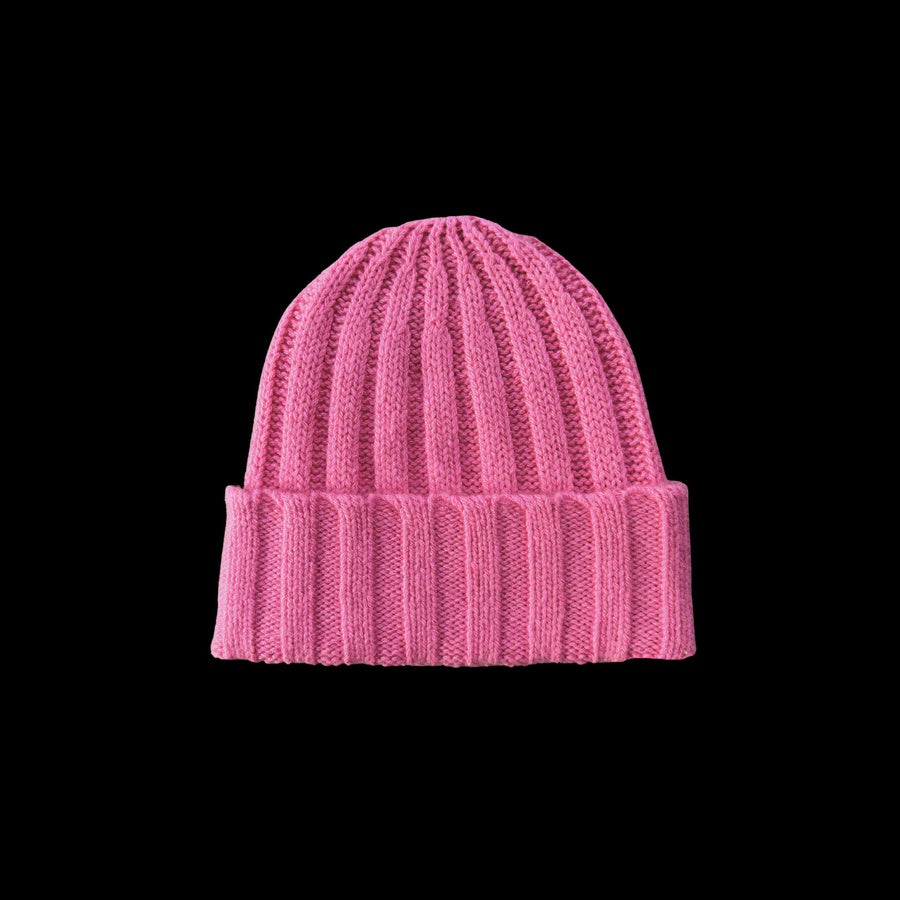 Merino Blend Rib Knit Beanie - Raspberry | Grown