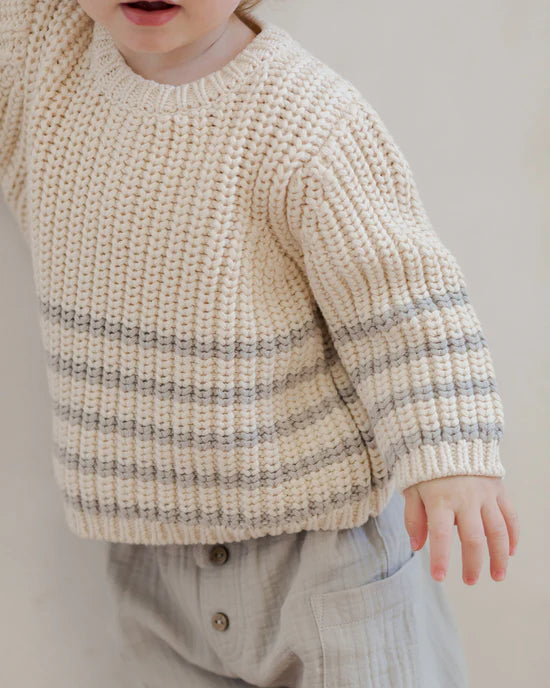 REX SWEATER || FOG STRIPE |  Quincy Mae