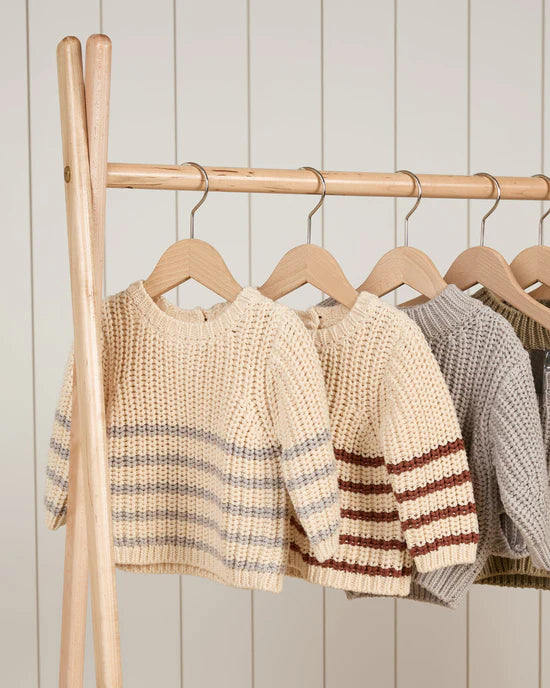 REX SWEATER || FOG STRIPE |  Quincy Mae