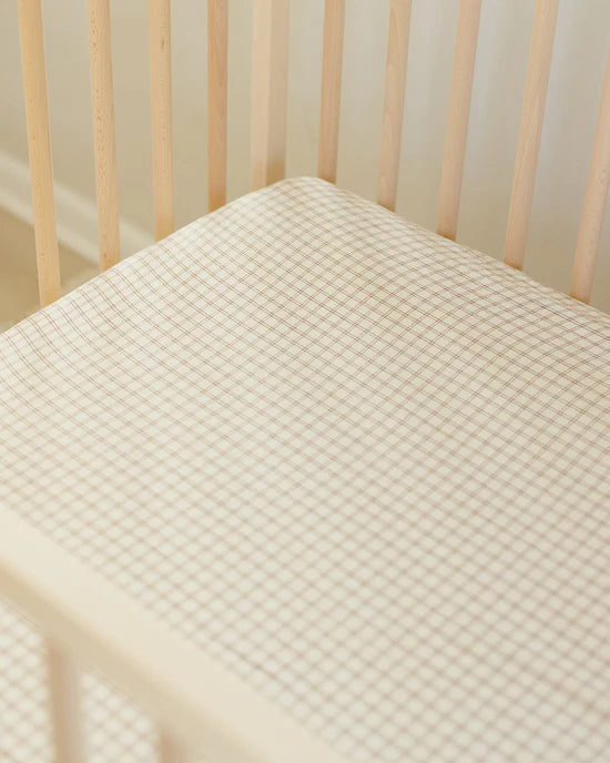 WOVEN CRIB SHEET || CEDAR CHECK | Quincy Mae