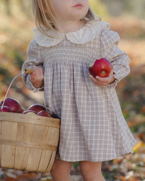 CALLIE DRESS BLUE GINGHAM - CLOUD | Quincy Mae
