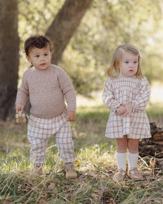 WOVEN PANT RUSTIC PLAID - ALMOND | Quincy Mae