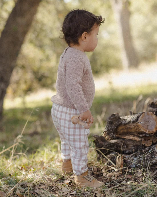 WOVEN PANT RUSTIC PLAID - ALMOND | Quincy Mae