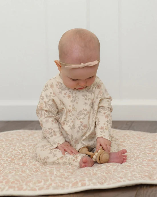 DRAWSTRING PANT FLORAL VINE - NATURAL | Quincy Mae