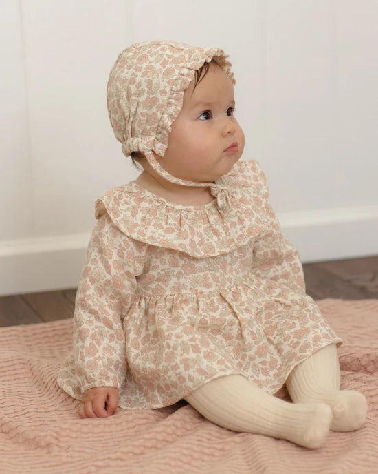 THALIA ROMPER PINK BLOSSOM - IVORY | Quincy Mae