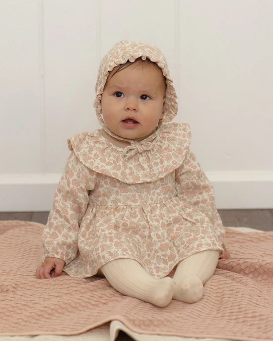 THALIA ROMPER PINK BLOSSOM - IVORY | Quincy Mae