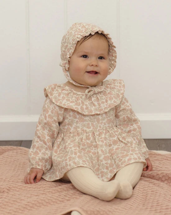 THALIA ROMPER PINK BLOSSOM - IVORY | Quincy Mae