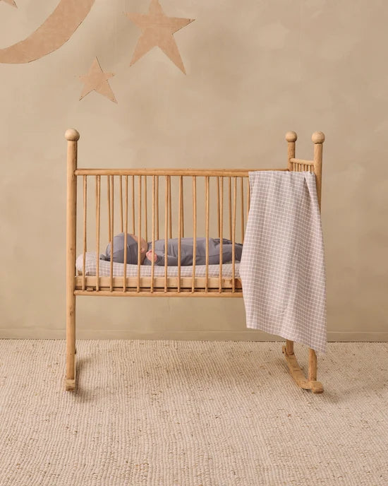 WOVEN SWADDLE BLUE GINGHAM - CLOUD | Quincy Mae