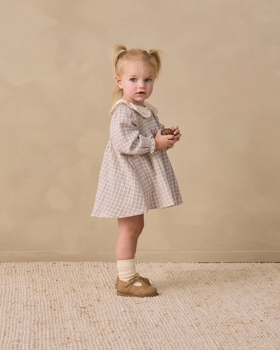 CALLIE DRESS BLUE GINGHAM - CLOUD | Quincy Mae