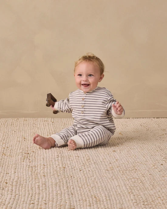RELAXED JUMPSUIT SLATE STRIPE - SLATE | Quincy Mae