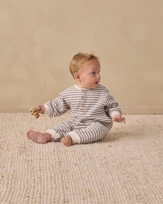 RELAXED JUMPSUIT SLATE STRIPE - SLATE | Quincy Mae
