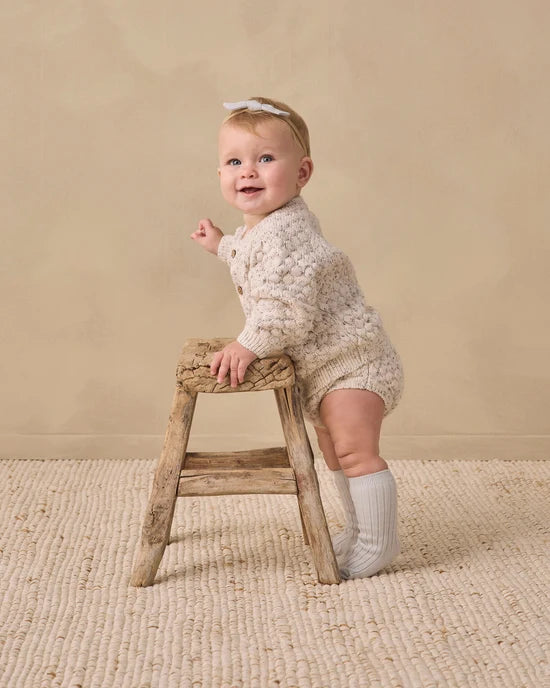 BUBBLE KNIT CARDIGAN NATURAL CONFETTI - NATURAL | Quincy Mae