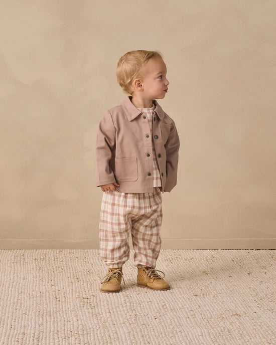 WOVEN PANT RUSTIC PLAID - ALMOND | Quincy Mae