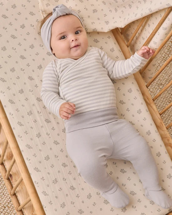 SIDE SNAP BODYSUIT + PANT SET CLOUD STRIPE - CLOUD | Quincy Mae
