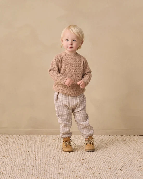 WOVEN PANT BLUE GINGHAM - CLOUD | Quincy Mae