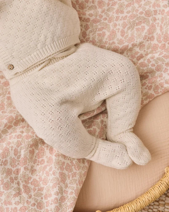 KNIT WRAP TOP + PANT SET NATURAL - NATURAL | Quincy Mae