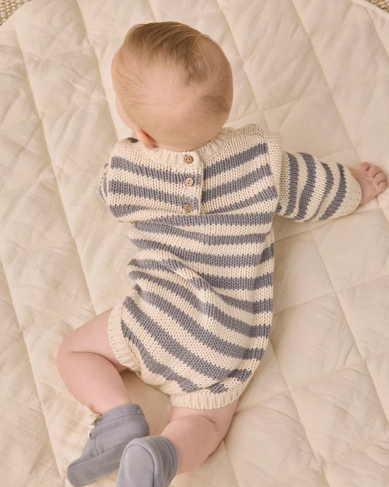 REX ROMPER SLATE STRIPE - SLATE | Quincy Mae