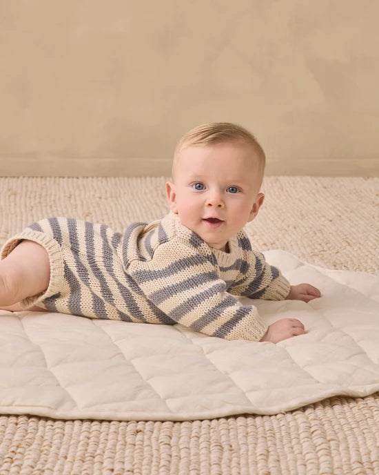 REX ROMPER SLATE STRIPE - SLATE | Quincy Mae