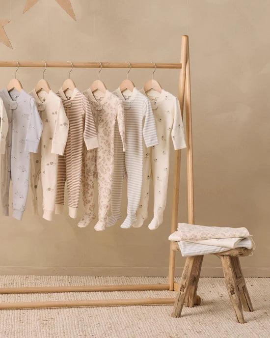 ZIP LONG SLEEVE SLEEPER FOOTIE SHEEP - IVORY | Quincy Mae