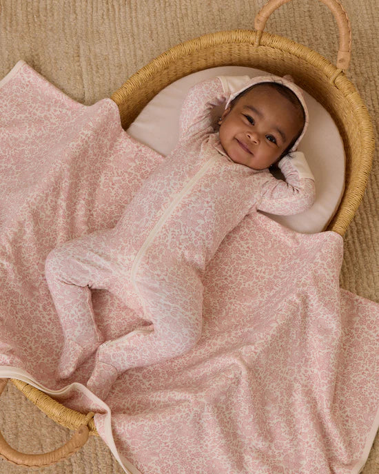 Zip Long Sleeve Sleeper Footie || Pink Blossom | Quincy Mae