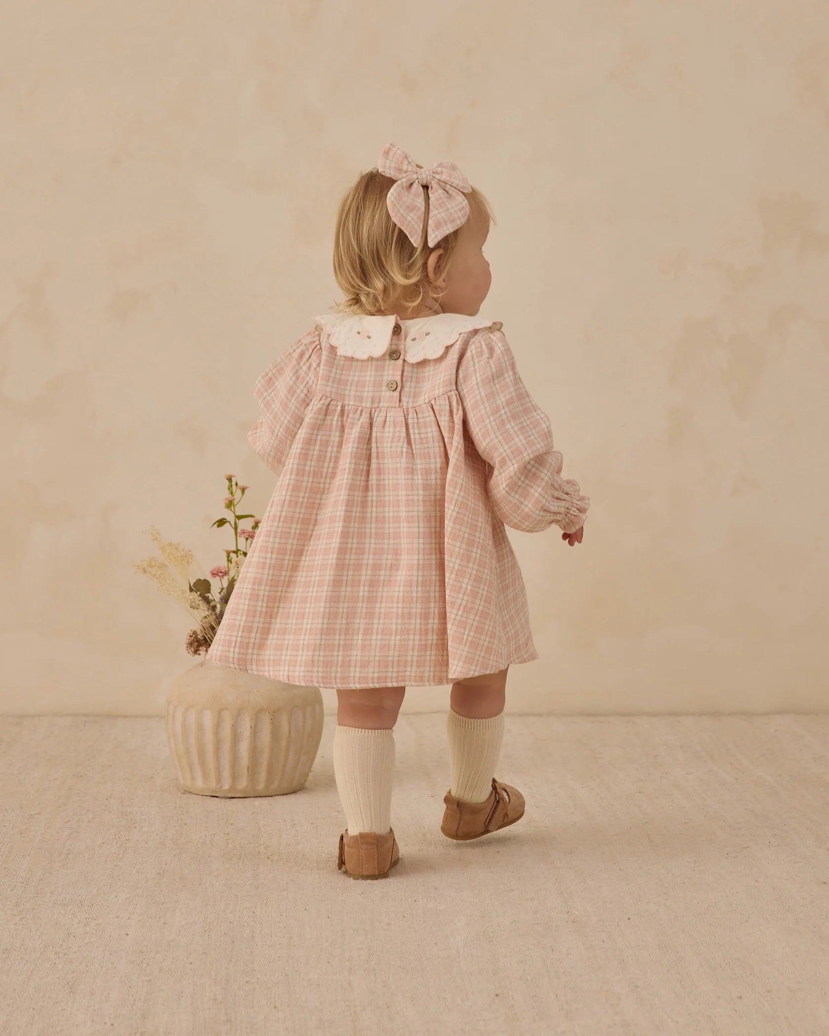 Callie Dress - Pink Plaid - Pink | Quincy Mae