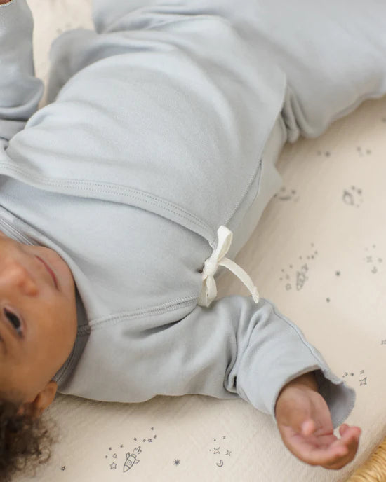 Wrap Top + Footed Pant Set || Sky | Quincy Mae