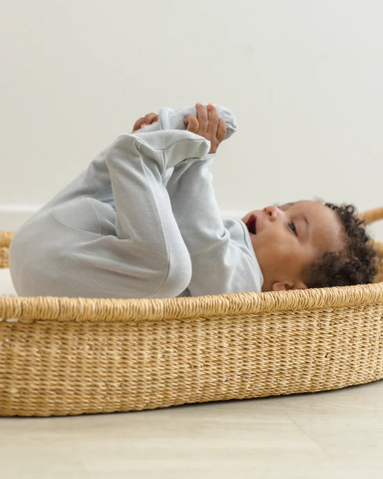 Wrap Top + Footed Pant Set || Sky | Quincy Mae