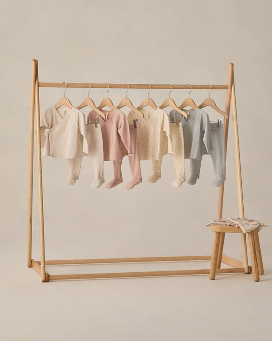 Wrap Top + Footed Pant Set || Sky | Quincy Mae