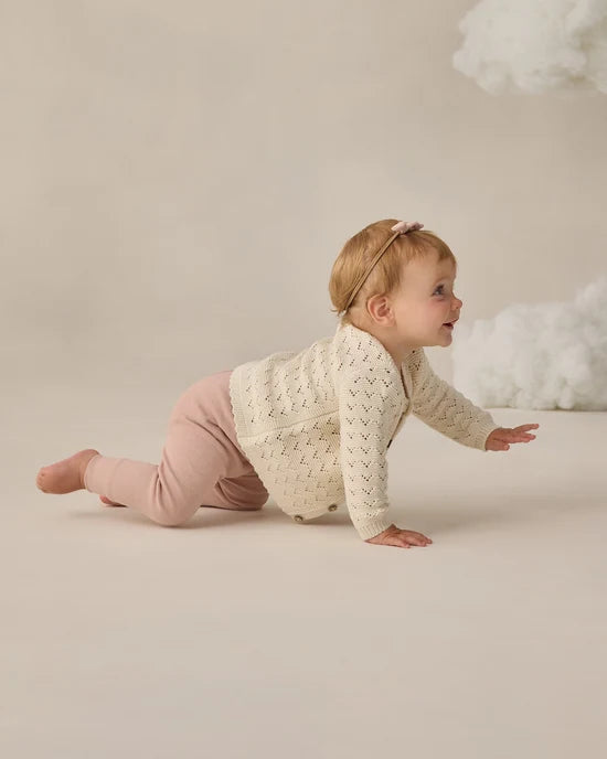 Scalloped Cardigan || Natural - Natural | Quincy Mae