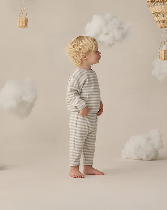 Waffle Sweater Set || Sky Stripe - Sky | Quincy Mae