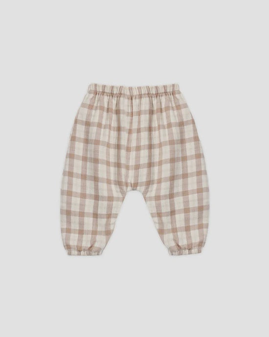 WOVEN PANT RUSTIC PLAID - ALMOND | Quincy Mae