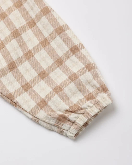 WOVEN PANT RUSTIC PLAID - ALMOND | Quincy Mae