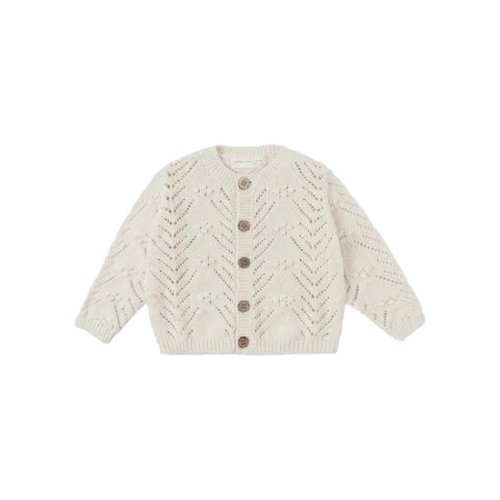 Scalloped Cardigan || Natural - Natural | Quincy Mae