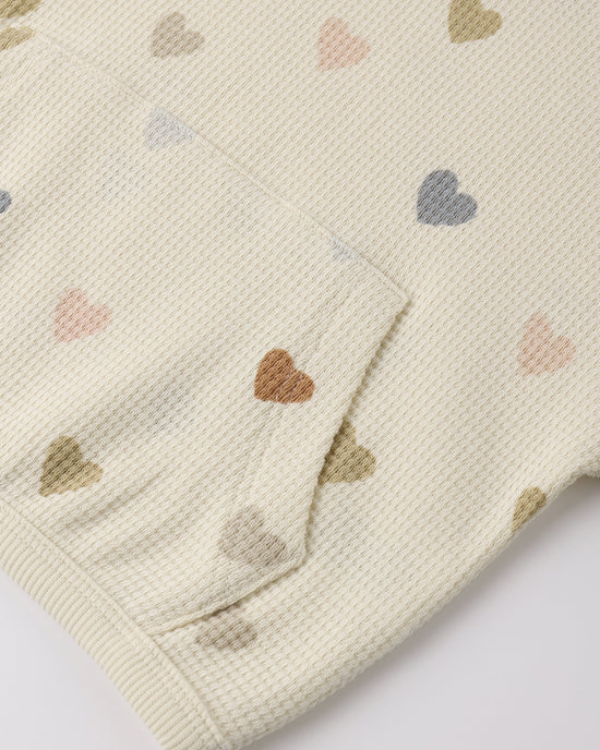 Waffle Sweater Set || Confetti Hearts - Natural | Quincy Mae