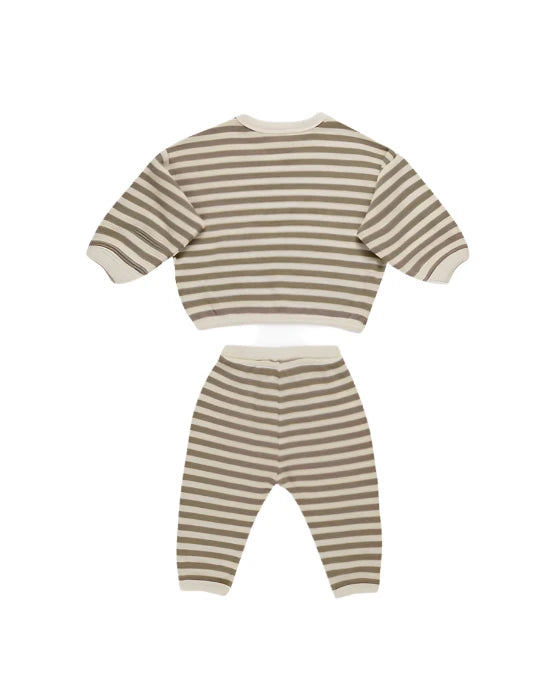 WAFFLE SLOUCH SET || OLIVE  STRIPE | Quincy MaeT6T5